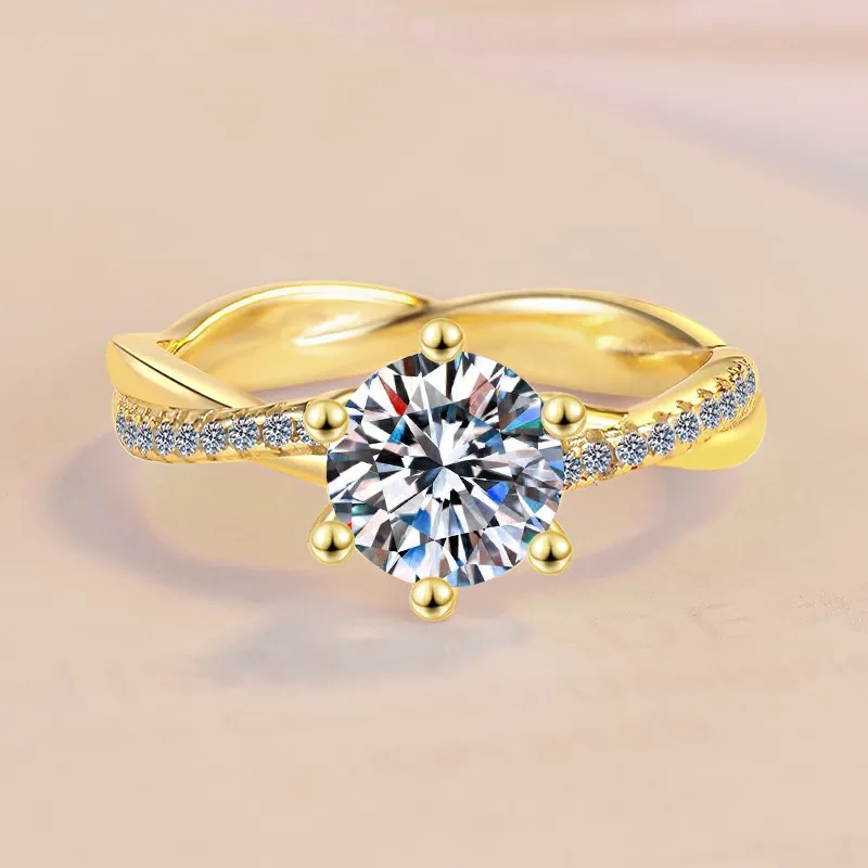 

Horse-eye-shaped 18k Gold Simple Classic 1ct Diamond Moissanite Ring for Women Wedding Fine Jewelry Gift