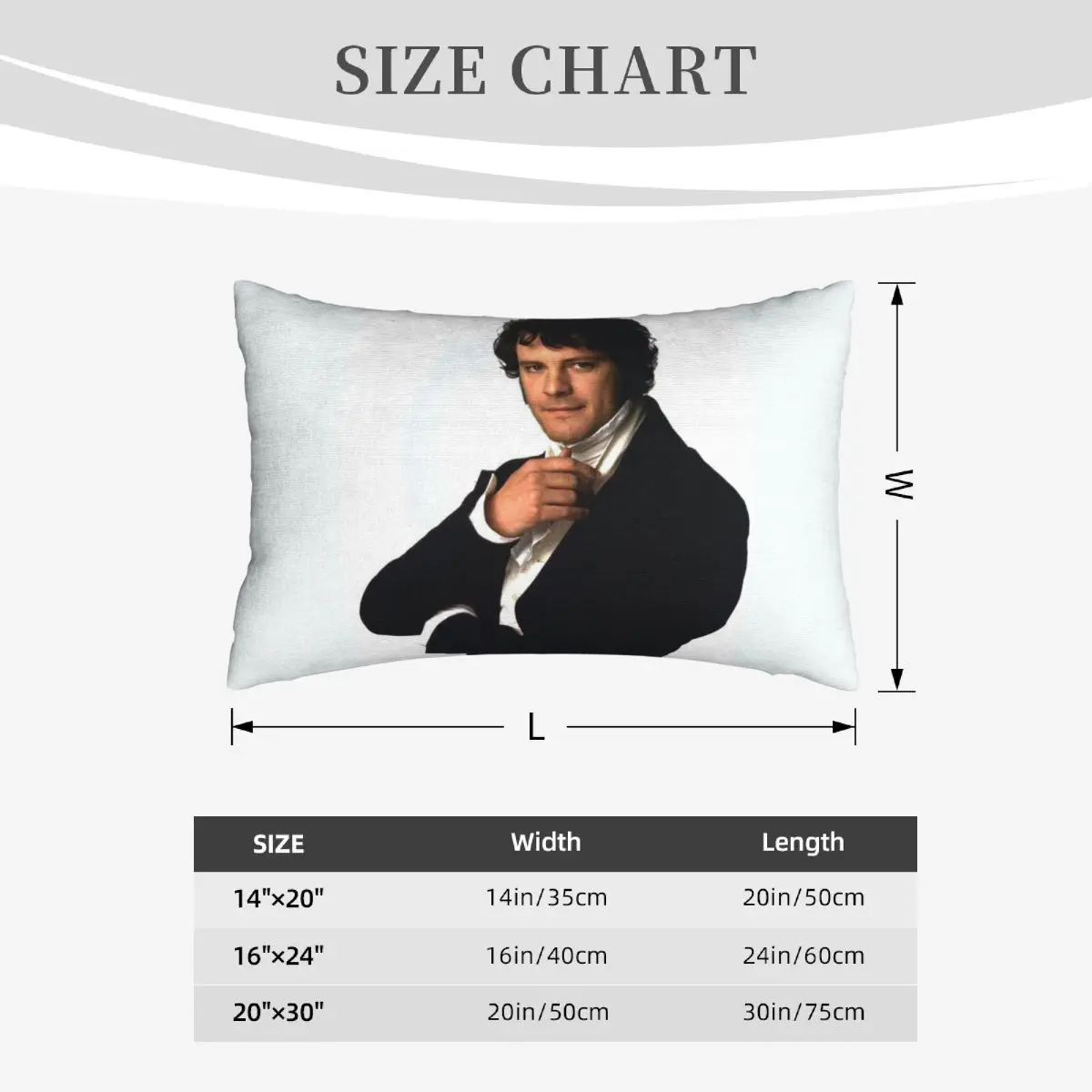 كولين فيرث كما السيد دارسي في فخر وتحامل مستطيل المخدة غطاء الوسادة ديكور غرفة نوم السرير المنزل الراحة رمي وسادة #4