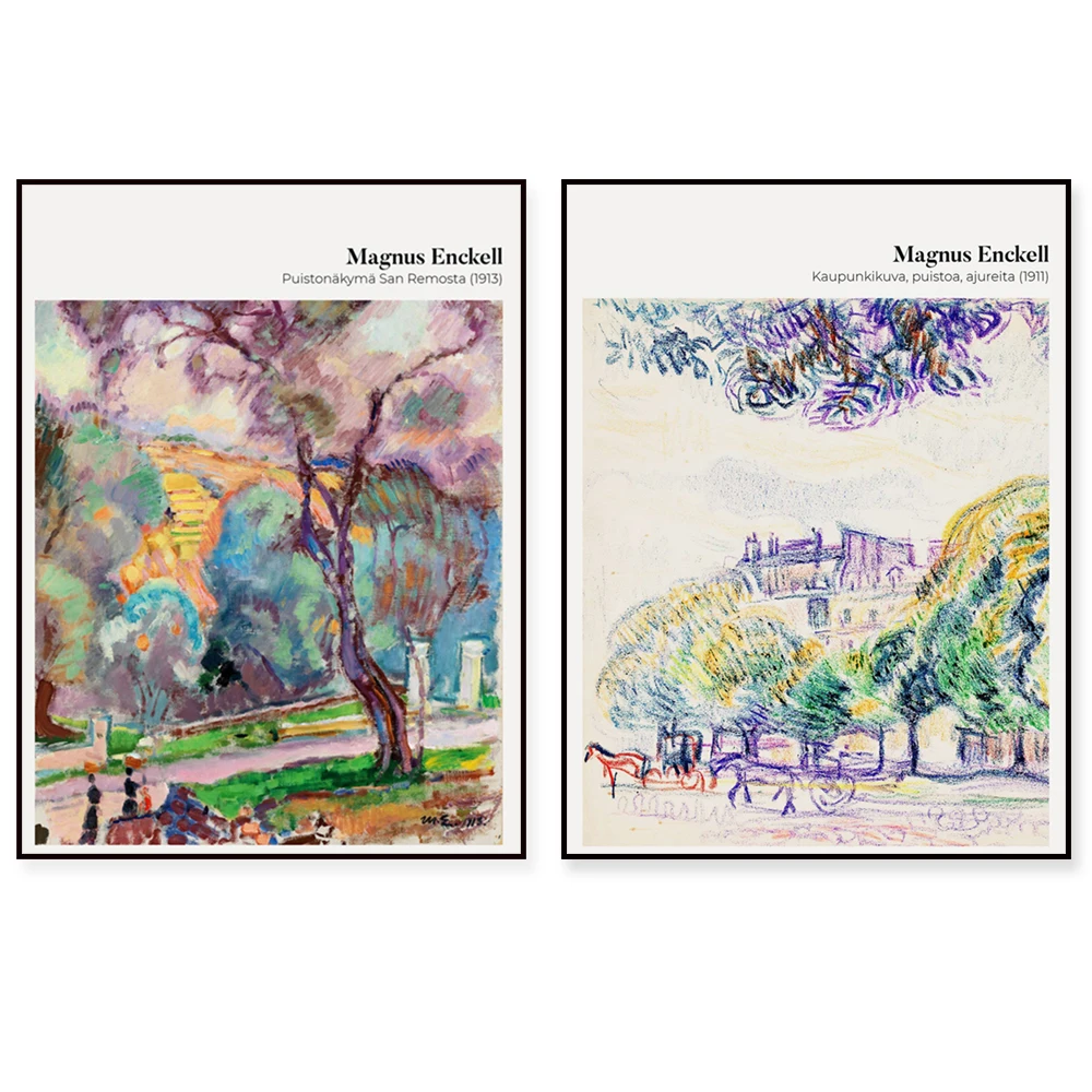 Abstract Landscape Exhibition Poster Vibrant Colors Idyllic Sky Impressionism Abstraction Artwork for Home Decor