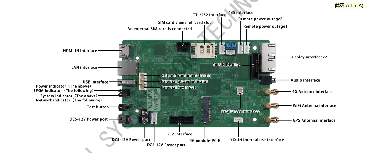 Android control card M70B-S LED advertising equipment control system Network port, WiFi, U disk, optional 4G module HDMI