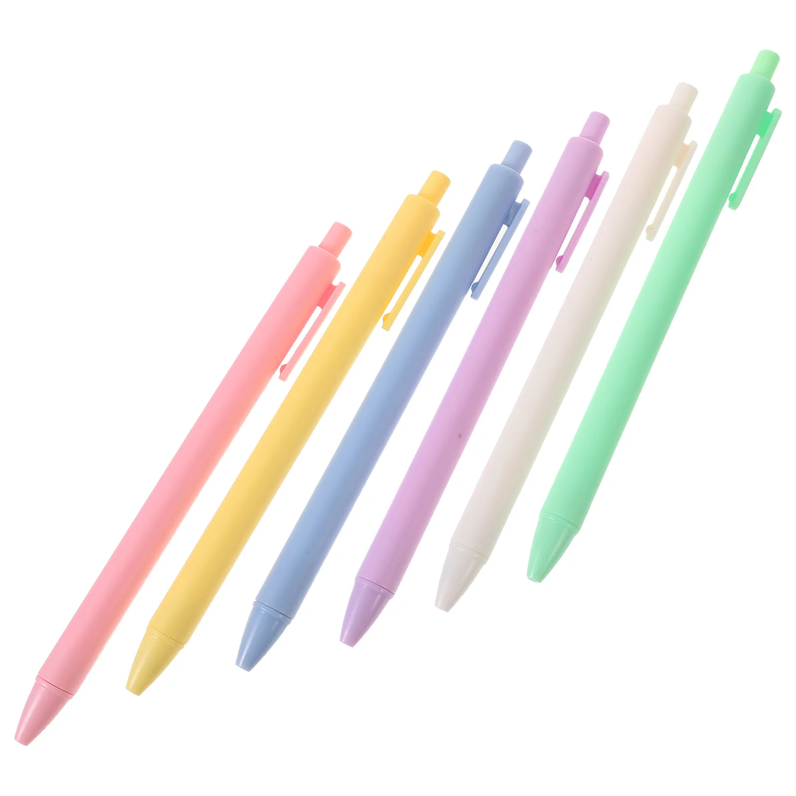 6Pcs Press Type Simple Gel Pen Smooth Writing Comfortable Grip for Students School Office Multifunctional Portable Student Gel