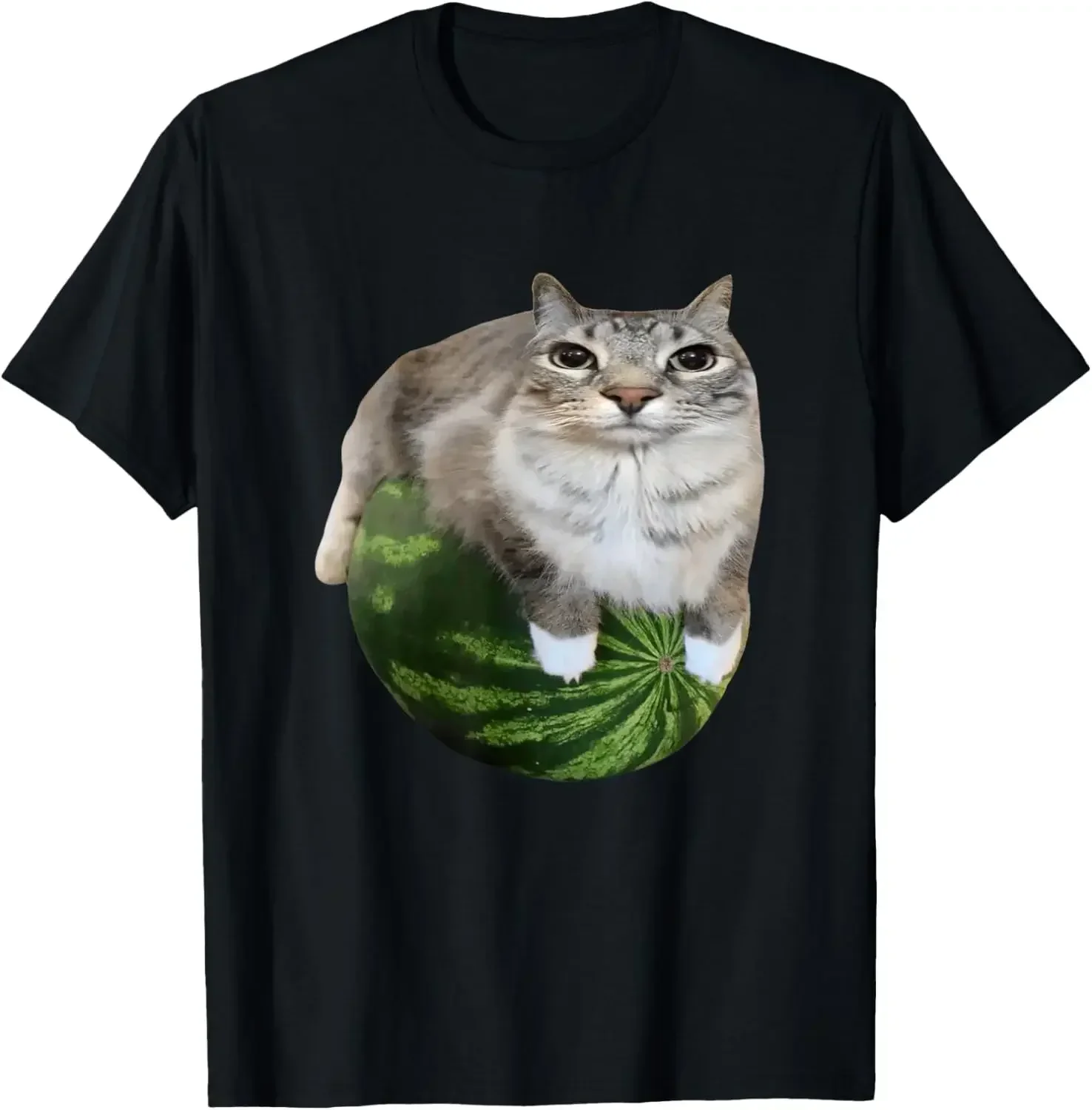 Camiseta con estampado de sandía y gato tonto, una divertida camiseta con estampado de sandía es un elegante camiseta unisex para hombres y mujeres