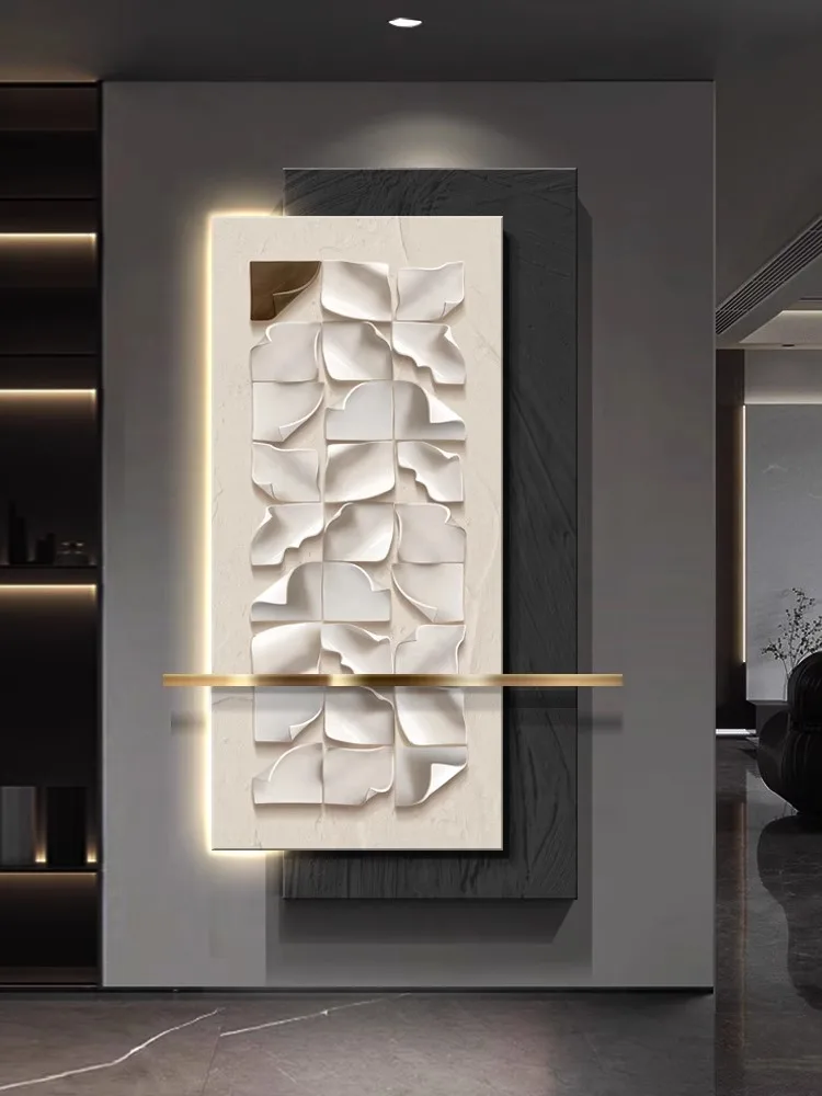3D high-end feeling, lobby decorative art painting, living room vertical version, wall lamp painting, corridor hanging painting
