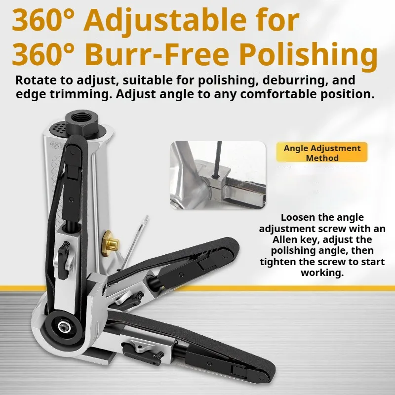 Labor-saving Pneumatic Belt Sander Industrial Grade Air Powered Polishing Tool Metal Rust Removal Wood Sanding Weld Treatment