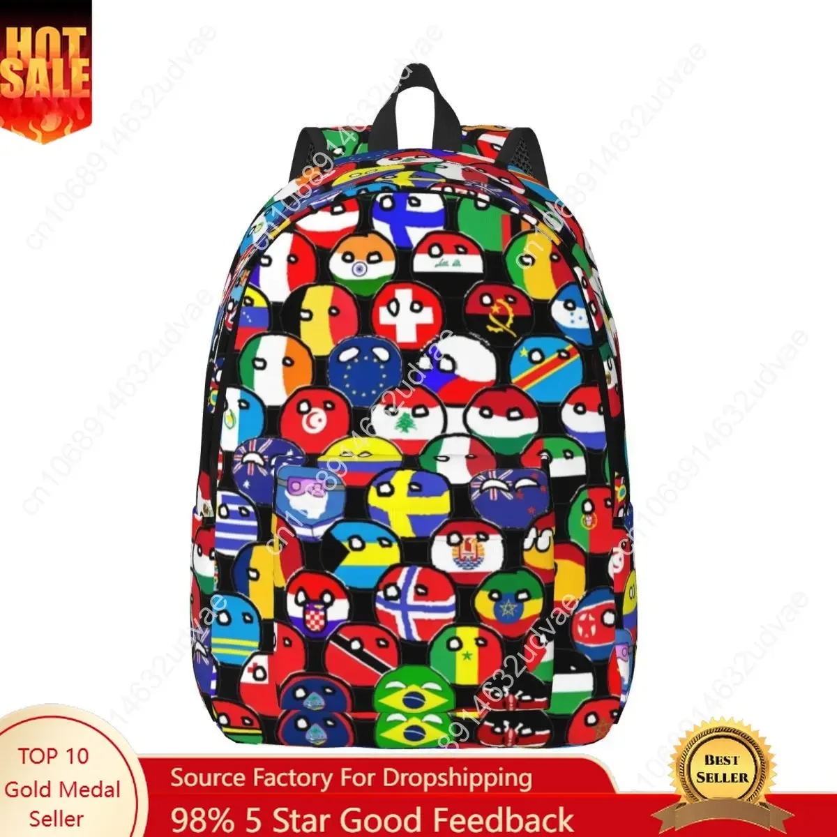 Ransel Kartun Countryball untuk Siswa SD, SMP, SMA, Perguruan Tinggi, Negara-Negara, Bumi, Tas Buku Lucu, Tas Ransel Remaja, Hadiah