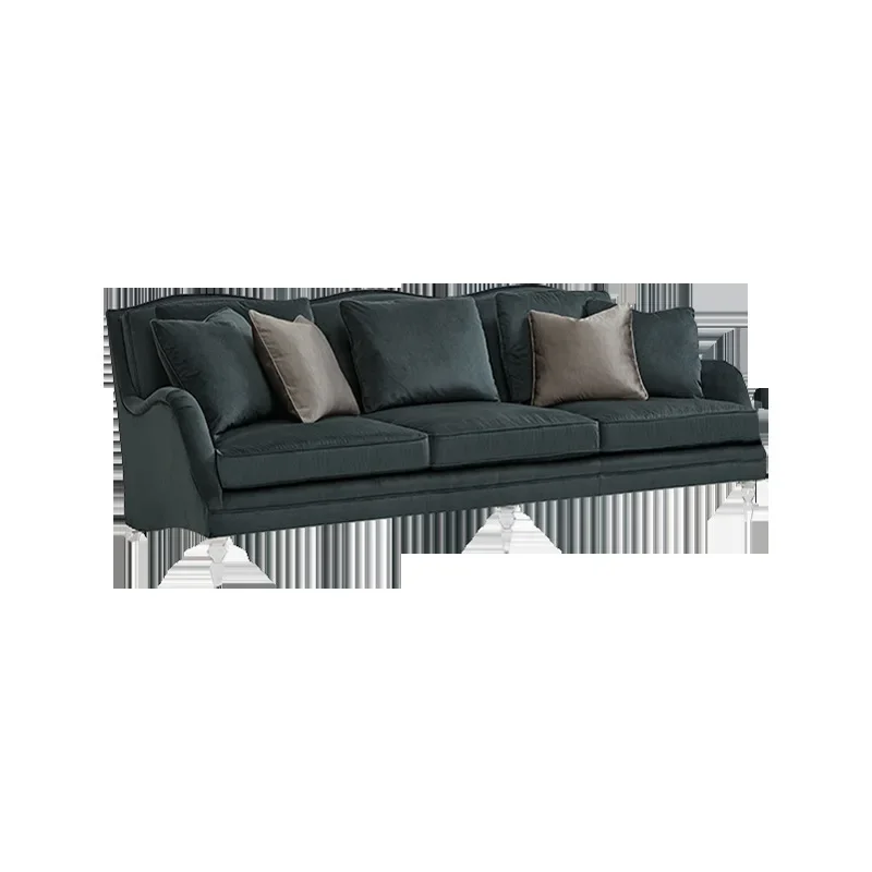 

American light luxury modern solid wood, fabric sofa coffee table combination living room French simplicity