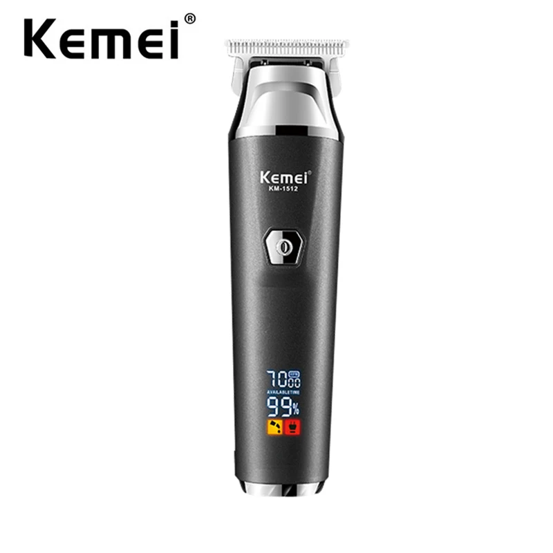 

Kemei Professional Hair Trimmer Rechargeable Electric Hair Clippers Cordless Zero Gap hair cutting machine 7000RPM LCD Display