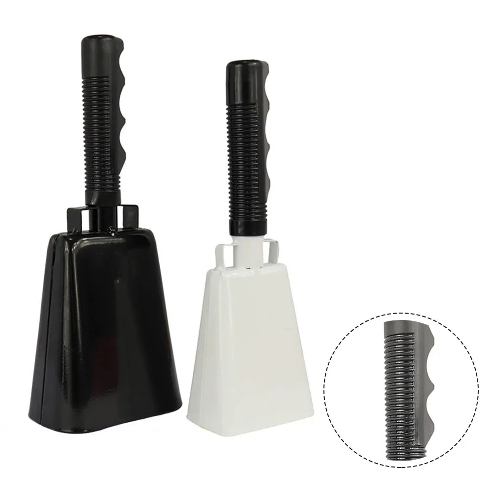 1x Cow Bell Steel Cowbell With Handle Hand Percussion For Party Sport Events Cheering Bell Hand Call Bell Loudly For Concert