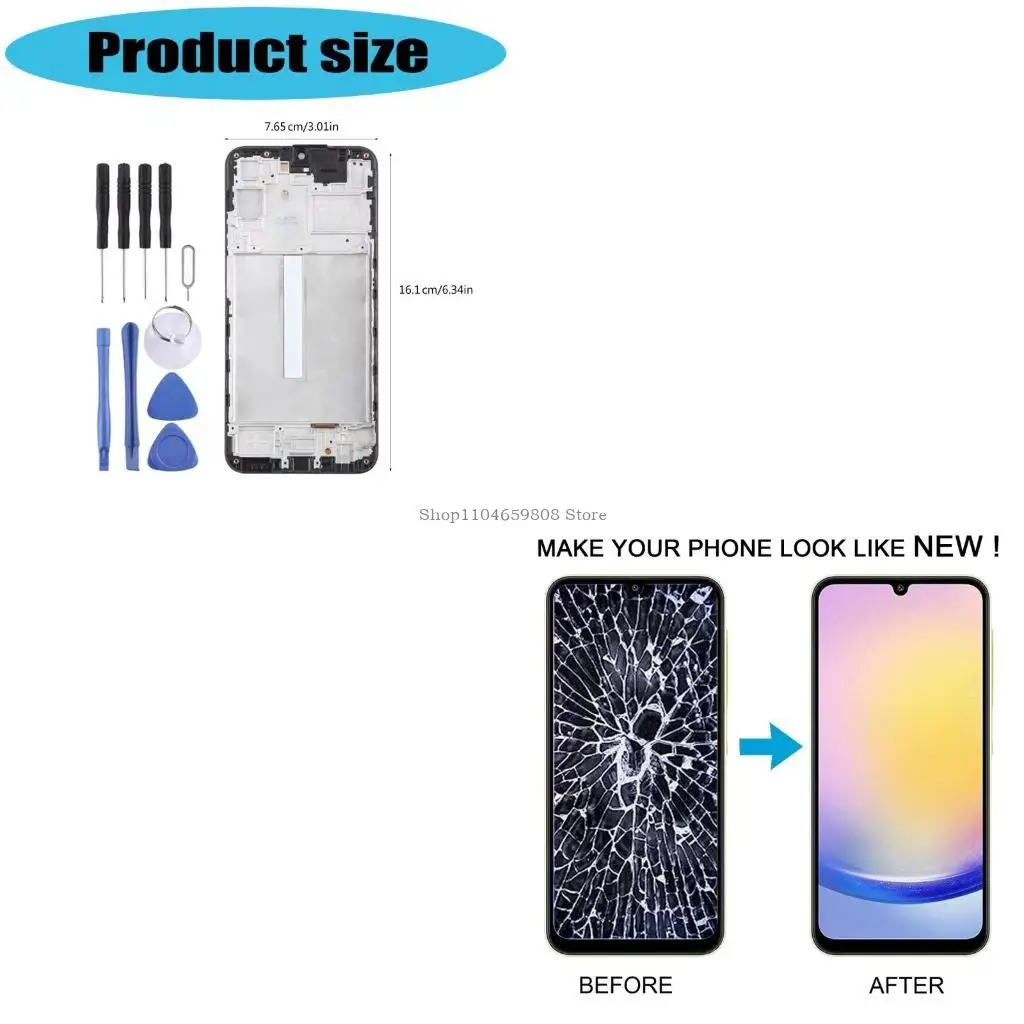 

Full Assembly LCD Digitizer with Tools LCD Screen Replacement Accessories Repair Parts for A25