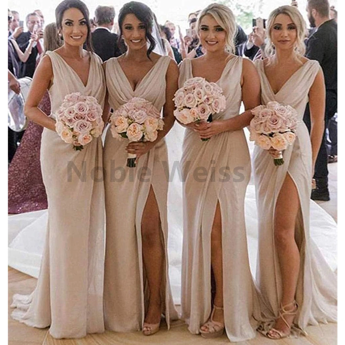 aliexpress bridesmaid dresses Martini Olive Silk Satin Bridesmaid Dresses Spaghetti ruffles Beauty Elegant Vestido De Festa high-Low Brides side gown DB030