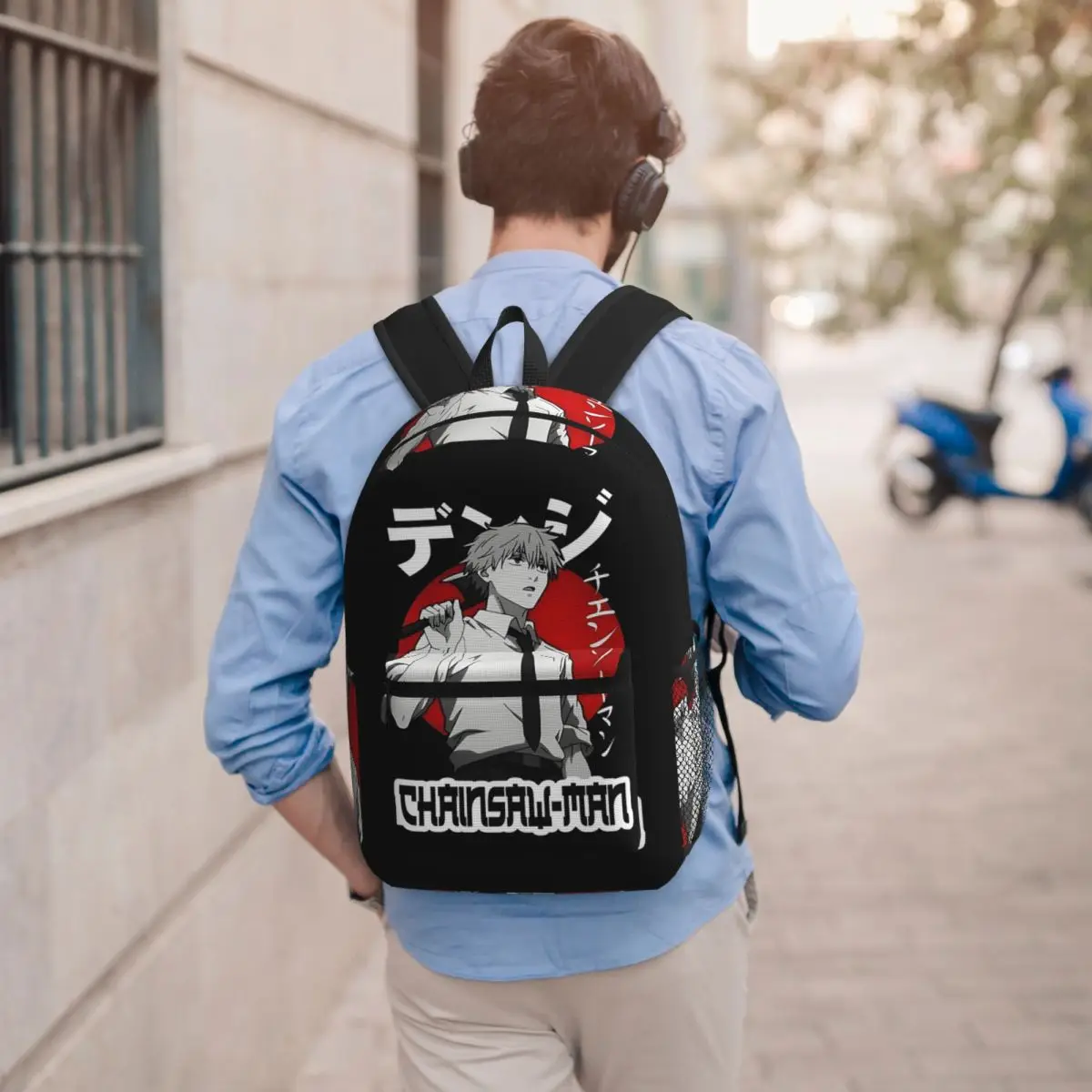 Pochita Ramen Chainsaw Man Anime Student Backpack School Bag Hiking Travel Daypack for Men Women Bookbag Shoulder Bags