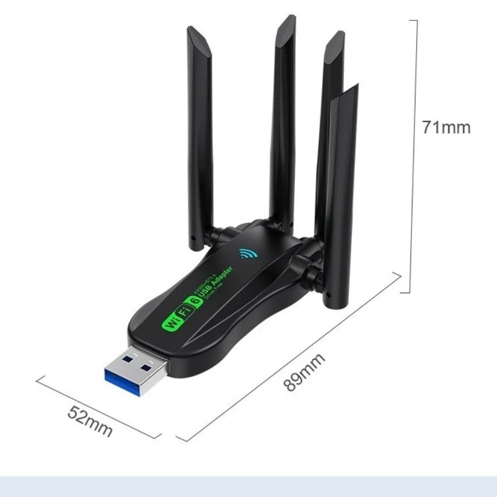 Portable 1300Mbps WiFi6 Network Card 2.4G/5Ghz AX900 Wireless Receiver Bluetooth USB3.0 Dual Band WiFi Receiver Universal