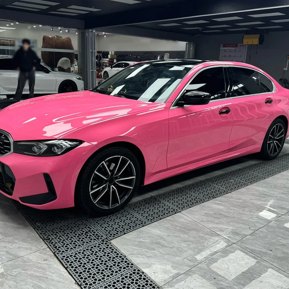 Vinilo Autoadhesivo Rosa Platino para Envolver Autos, Película para Cambiar el Color, Vinilo sin Burbujas, Calcomanías para Autos, Accesorios para Autos
