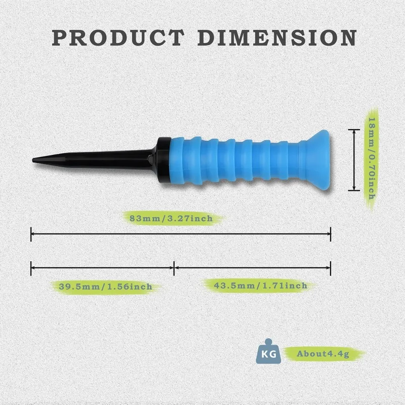 Caiton 360 ° Flexible Golf-Tees aus Gummi, 3,2 Zoll/81 mm, langlebig, geringe Reibung, leuchtende, vielfältige Farben – ideal für Golfspieler, die täglich Golf spielen. – Detail 2