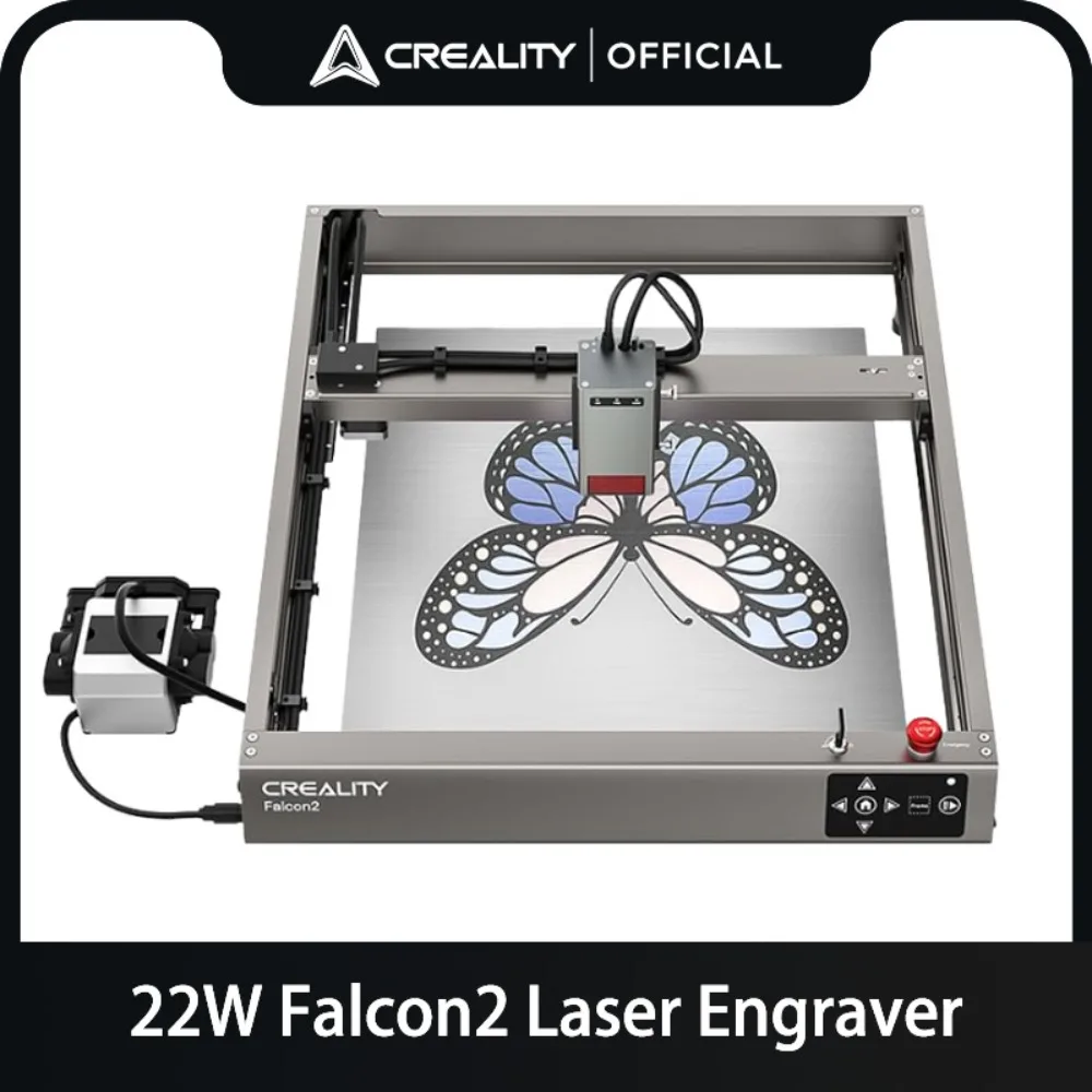 Creality Falcon2 레이저 조각기, 조각 속도 컷, 15mm Woed One Pass, 110-220V 전압, 3D 프린터 주변기기, 22W, 25000mm/분