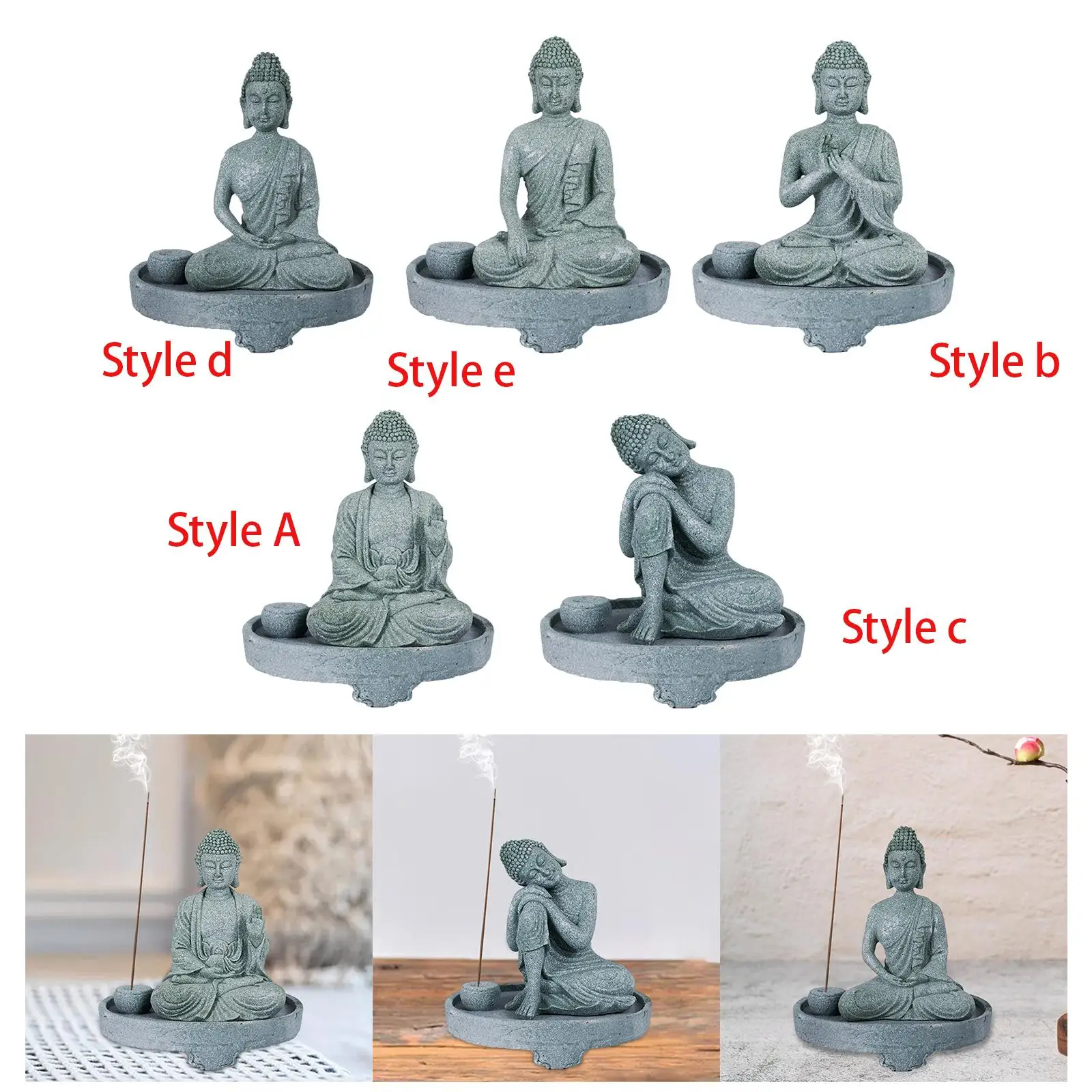 

Buddha Incense Holder Craft Decoration for Shelf Centerpiece