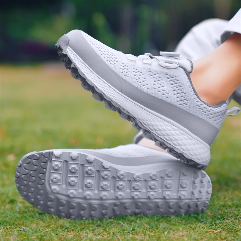 Męskie buty golfowe LiXingMing Nowe szare, duże rozmiary do 47 # Oddychające tenisówki golfowe Trening na świeżym powietrzu Zawody golfowe Buty