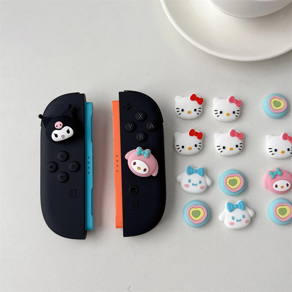 4pcs Soft Silicone Joystick Thumb Grips Protector for Switch2 NS 2 Joy Con Controller Game Accessories Pom Pom Purin Hangyodon