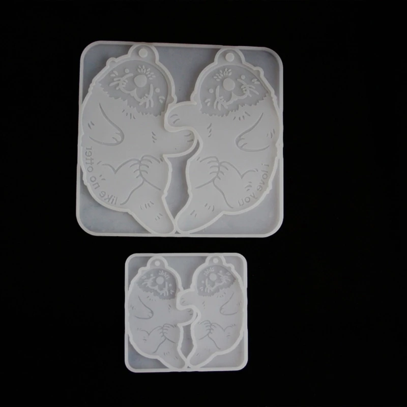 Moldes colgantes silicona con forma nutria para hacer joyas, artesanía artística hecha a mano