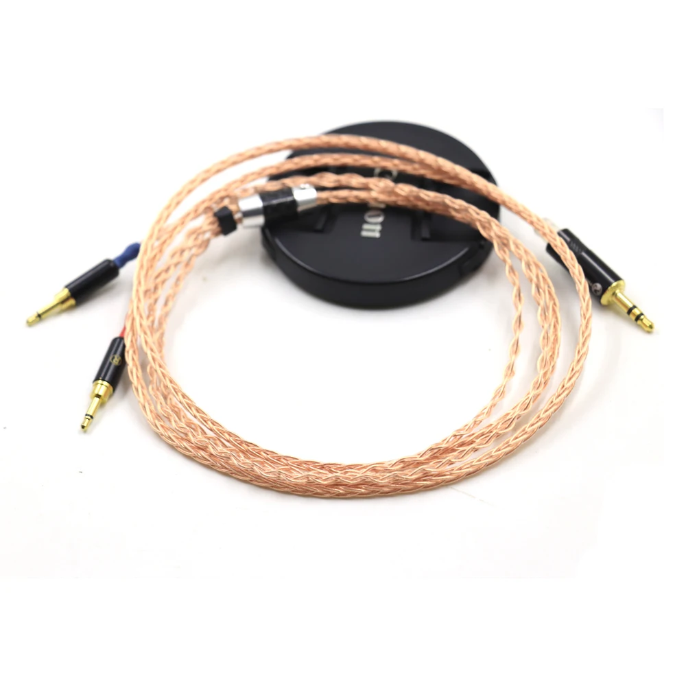عالية الجودة 3.5 مللي متر ستيريو 8 الأساسية النحاس سماعة ترقية كابل ل ممن لهم PM-1 PM-2 HE1000 400S 560