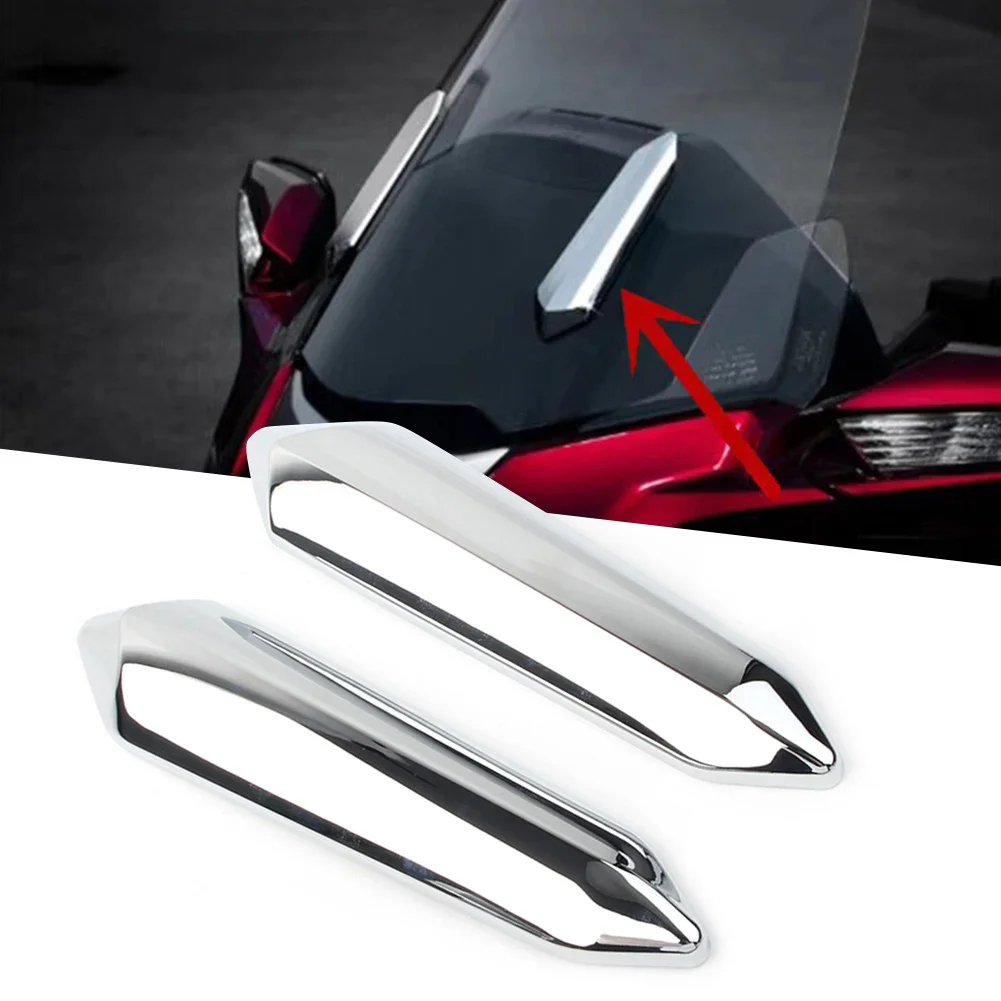 2pcs Chrome Motorcycle Windshield Windscreen Strut Covers ABS For Honda Goldwing GL1800 2018 2019 2020 2021 2022 2023 Gold Wing