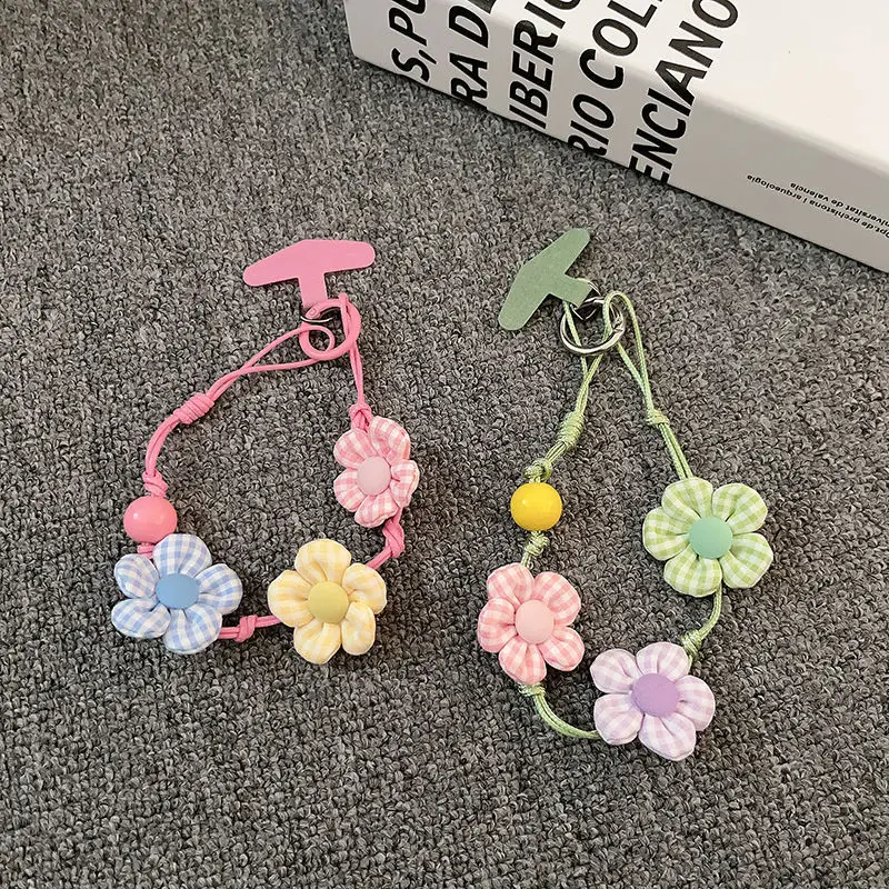 

Sweet And Cool Ins Cute Flower Phone Case Lanyard Diy Handmade Wrist Bracelet Ccd Camera Pendant Bracelet Anti-loss Delicate
