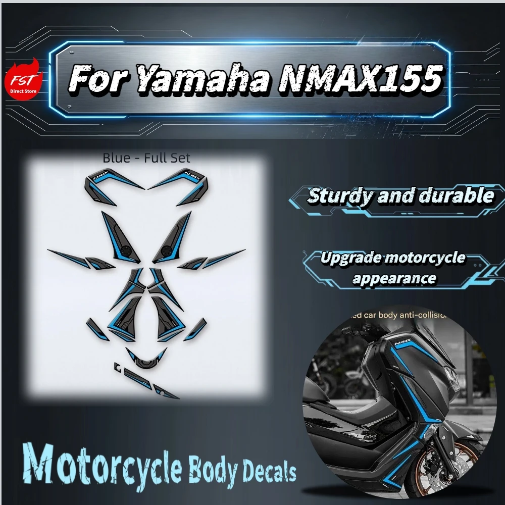 For Yamaha NMAX155 Rubber Anti‑Collision Protective Decal Set Tear‑Proof Non‑Slip Fuel Tank Body Decor Sticker Mod Accessories