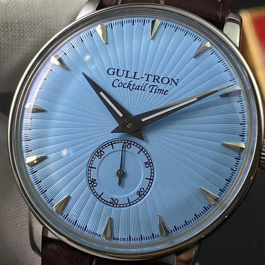 Gull Tron Men Automatic Watch 38MM Mechanical Wristwatch Ultrathin Sapphire Mirror ST1700 Small Second Dial