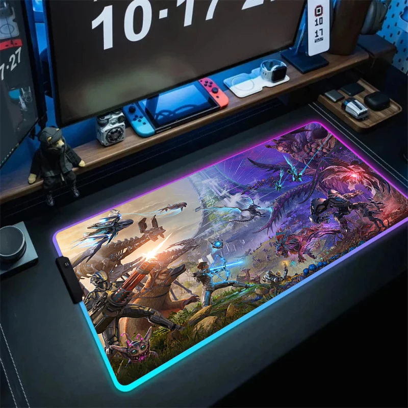 Gaming XL RGB Mouse Pad LED Dazzling Cool Mousepad Keyboard Desk Carpet Game Rubber No-slip Mouse Mat Gamer Ark Survival Evolved