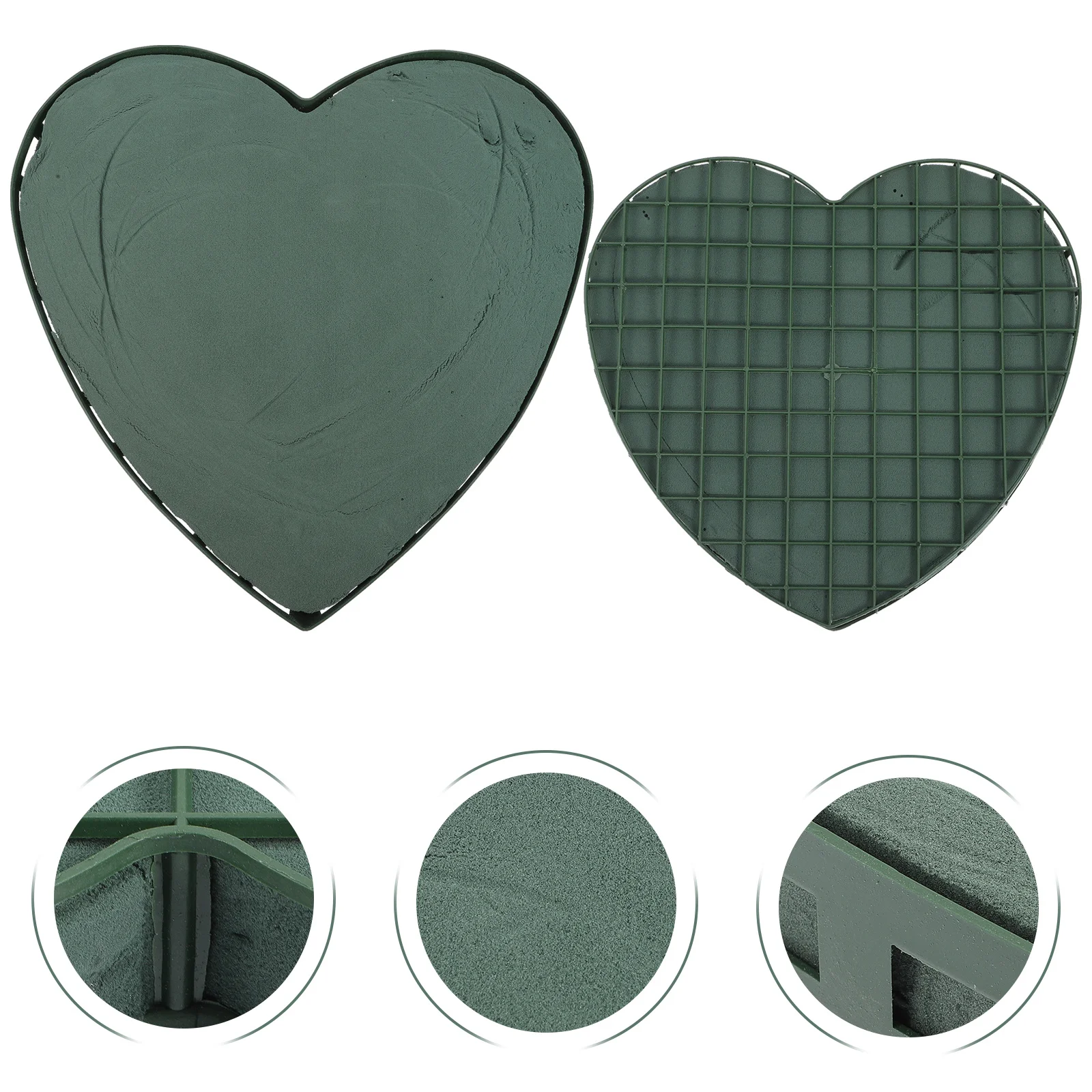 

2Pcs Heart Floral Mud Foam Cage Premium Durable Floral Arrangement Material Wedding Car Decor Flower Mud Holder