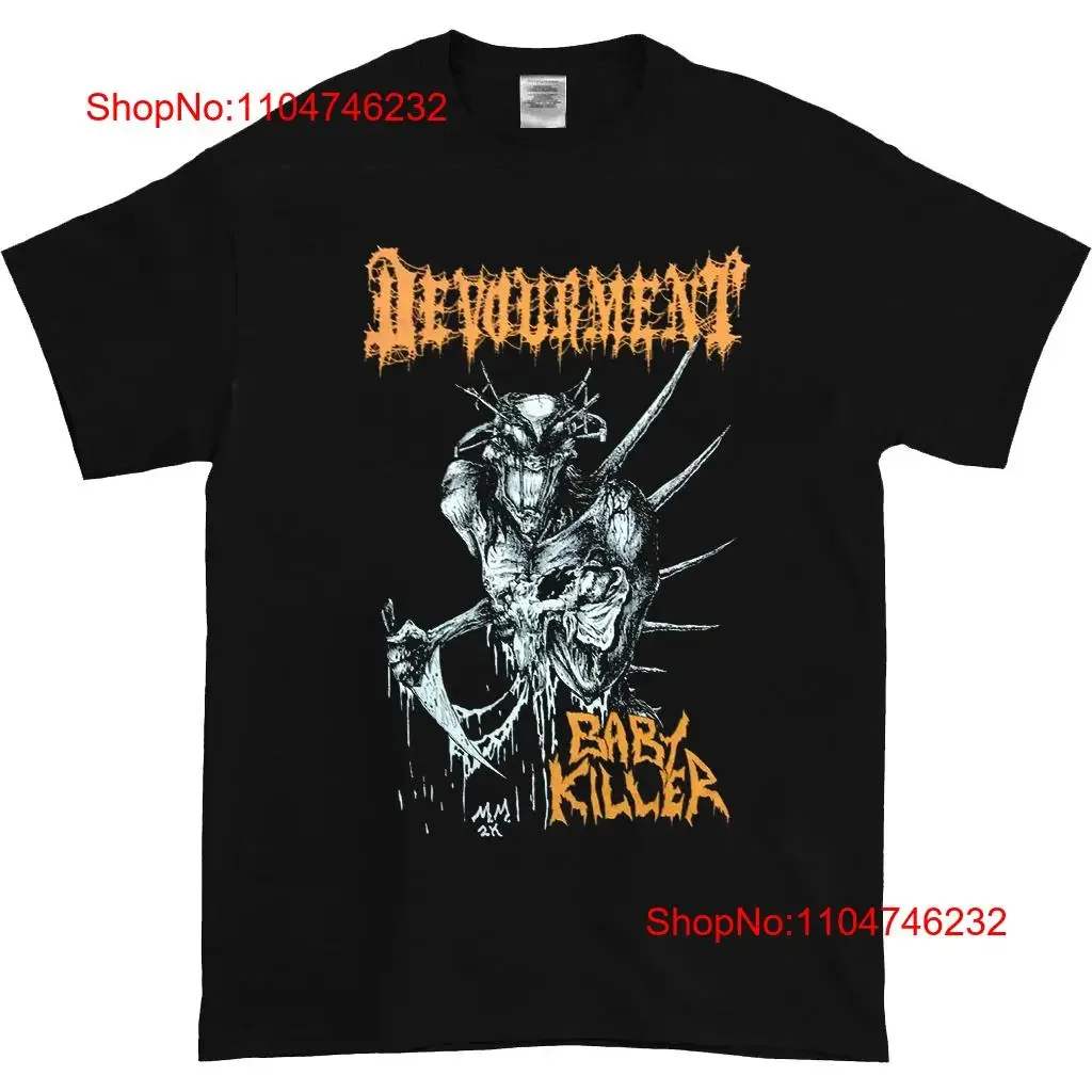 

Черная хлопковая футболка Devourment Band Baby Killer, размер S 5XL, винтажная стираная модная дышащая повседневная растянутая мужская слегка