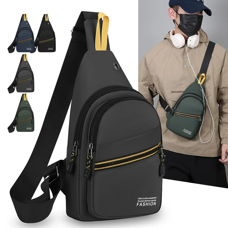 

Business Commuter Men's Crossbody Bag Large Capacity Simple Shoulder Bag Multifunctional Casual Versatile Sports Chest Bag