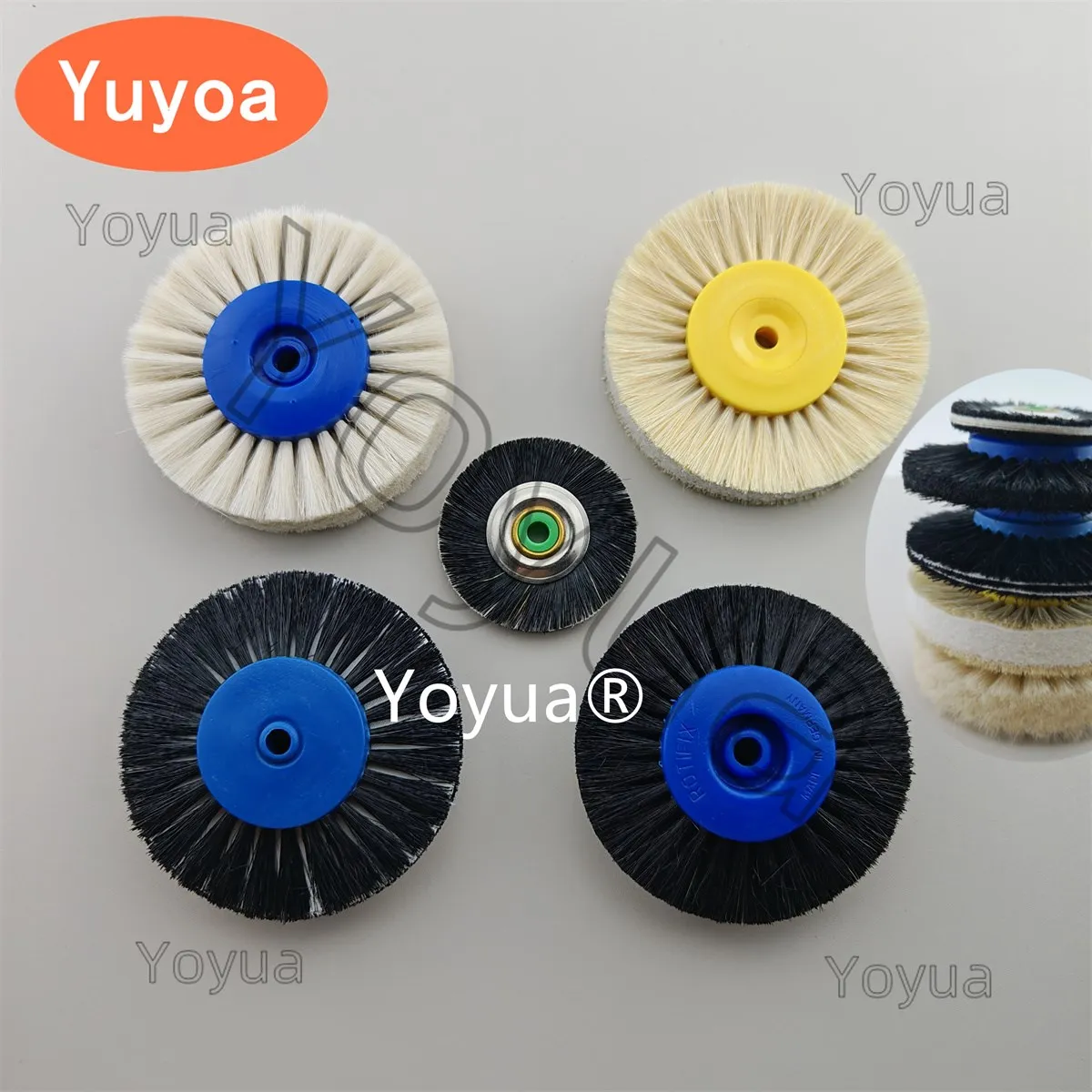 

10 шт., щетки для полировки ювелирных протезов, стоматологическая лаборатория, пластик, белый жесткий буф, лабораторные инструменты, материалы, защелка, полировальные колеса