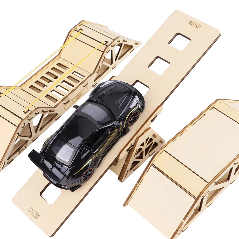 RC Houten Brug Obstakel Set, DIY Steile Helling Simulatie Cursus voor 1/43 Schaal RC Crawler Auto Accessoires