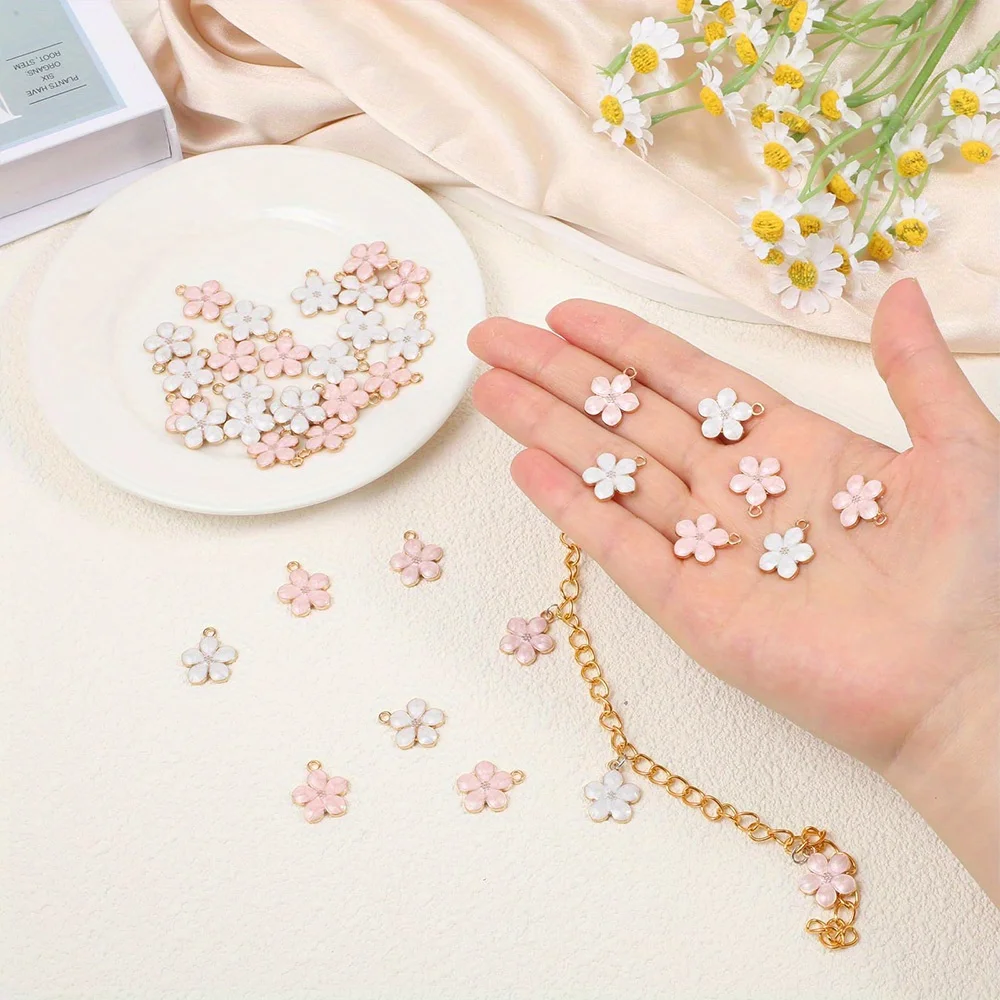 11/23/41/pcs Mix-color Flower Shaped Pendant,DIY Bracelet,necklace,earring,jewelry Accessories,Valentine's Day,Christmas Gifts