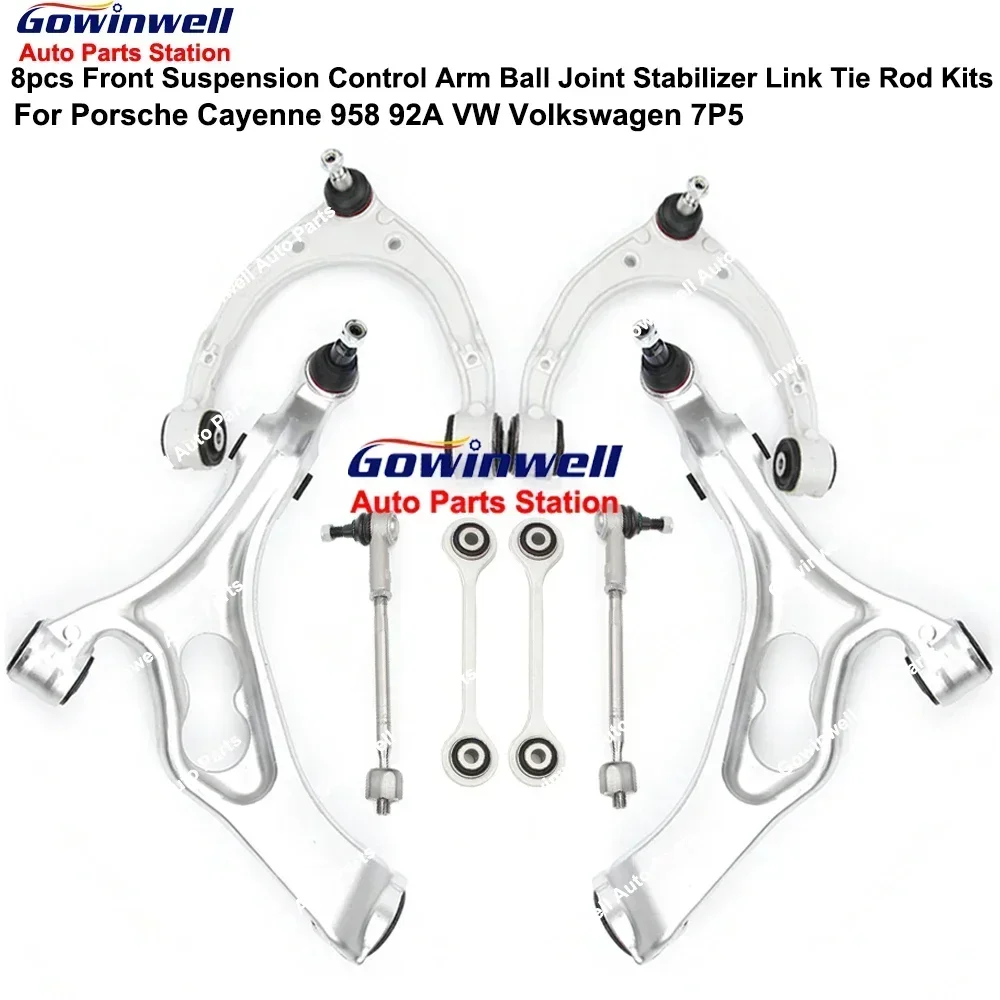

8pcs Front Upper Lower Control Arm Stabilizer Link Tie Rod For Audi Q7 4LB Porsche Cayenne 958 92A VW Touareg 7P5 95834105300