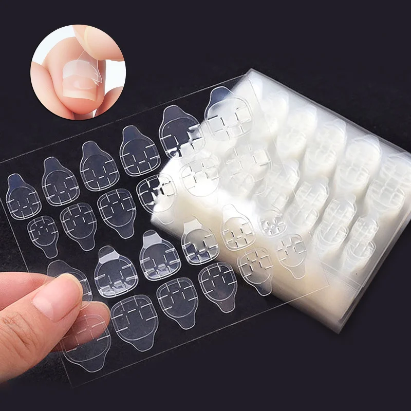 240Pcs 10 Sheets Nail Adhesive Tabs Double Side Press On Nail Glue Sticker Waterproof Breathable Jelly Adhesive False Nail Tips