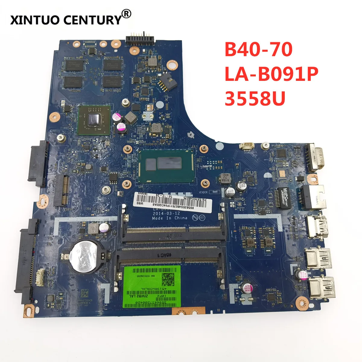 

ZIWB2/ZIWB3/ZIWE1 LA-B091P Motherboard for Lenovo B40-70 B40-80 Laptop Motherboard with SR1E8 3558U DDR3 100% Tested Work