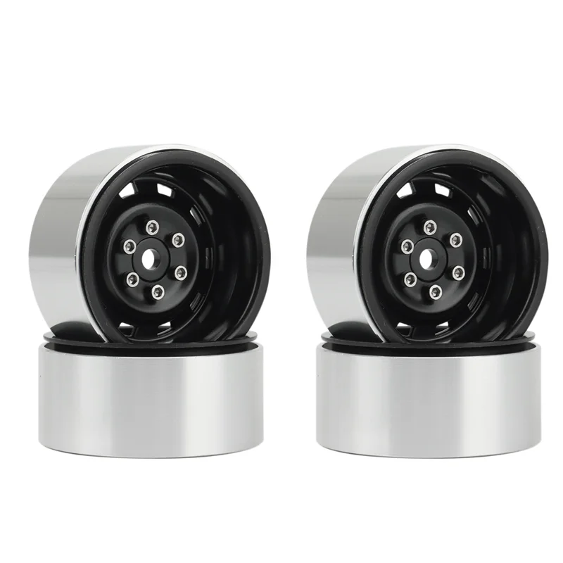 

A45F-4PCS 1.9Inch Metal Beadlock Wheel Hub Rim For 1/10 RC Crawler Car