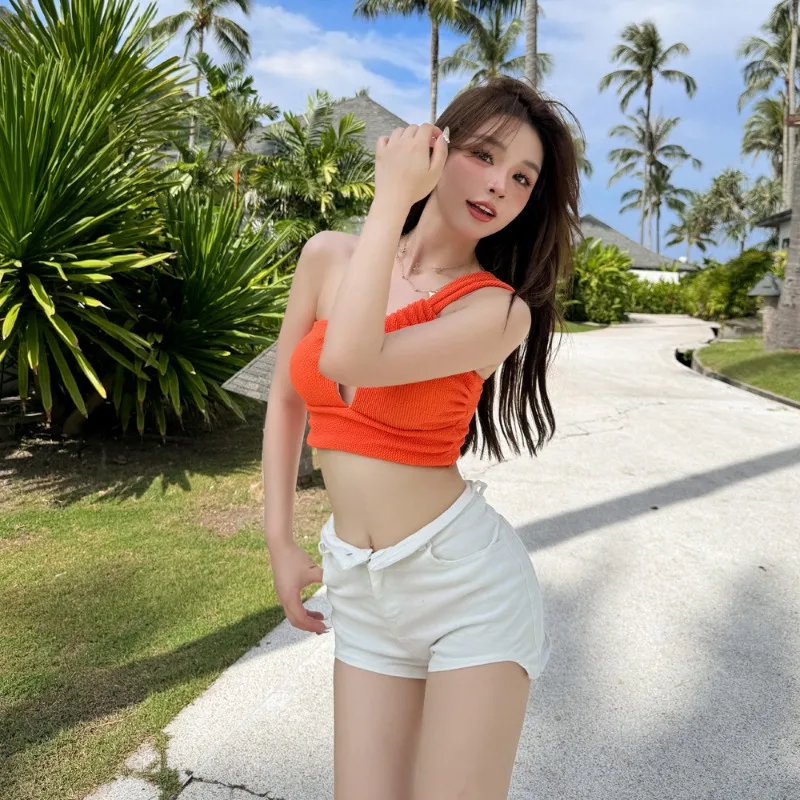 One Shoulder Bikini Women 2025 High Waist Two-Piece Swimsuit Push Up Micro Bikini Swimwear Beachwear Female Special Fabrics