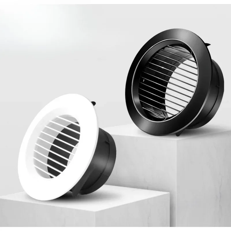 75/100mm Round Air Vent Exhaust Hood Valve Grille Diffuser Ducting Ventilation Cover Air Circulation Rotary ABS Adjustable view 3