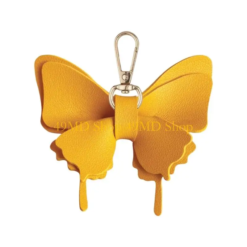 49MD Delicate Butterfly Bag Decors Practical Keyring Keyring For Daily Use PU Craft