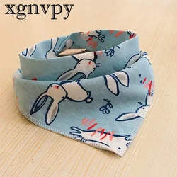 xgnvpy Baby Bibs Cotton Feeding Apron Triangle Design Girls Boys Cartoon Scarf Collar Burp Cloth Saliva Towel Protection