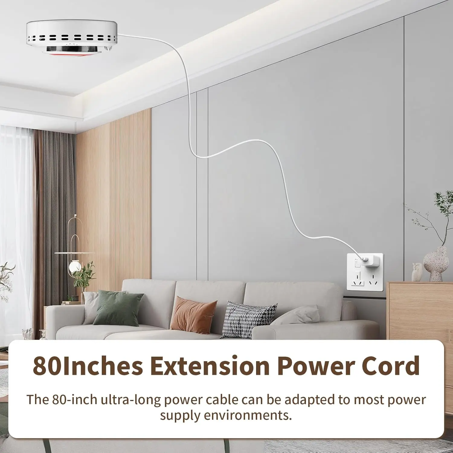 2in1 Cigarette Detector with Remote Control, Vaping and PM2.5 Alarm with Voice Reminder, Tobacco Control Guard Environmental