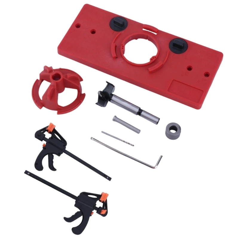 

35mm Hinge Hole Drilling Guide Locator Hinge Drilling Jig Drill Bits Woodworking Door Hole Opener Cabinet Hinge Tool