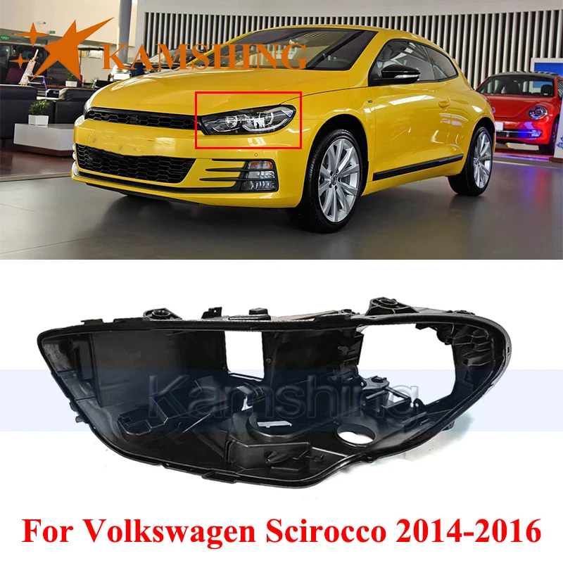 

CAPQX Front Headlight Base Cover For Volkswagen Scirocco 2014-2016 Head Lamp Rear Shell Head Light Back Lid