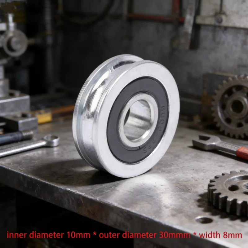2026 NEW Stainless Steel/Nylon U-Groove Pulley (10x30x8mm), Heavy Duty Concave Wheel for 5mm Cable, Low Noise Smooth Rolling