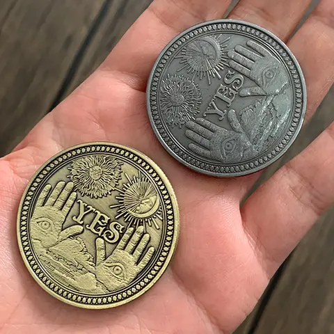 Ja/keine Gothic-Vorhersage-Entsorgungsmünze, Allsehendes Auge oder Todesengel, Gedenkmünzen, Souvenir, Sammlergeschenke für Freunde