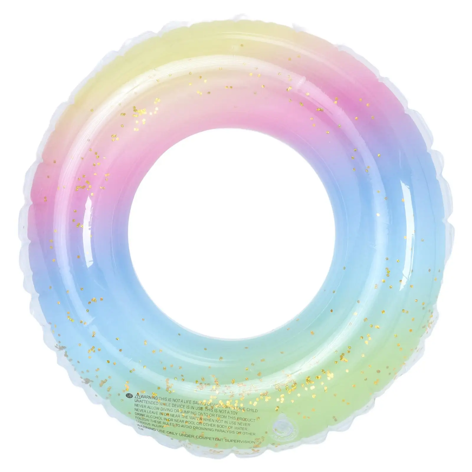 

Rainbow Swimming Ring Inflatable Float Glitter Sparkly Pool Rings Gradient Floats Sequins Translucent
