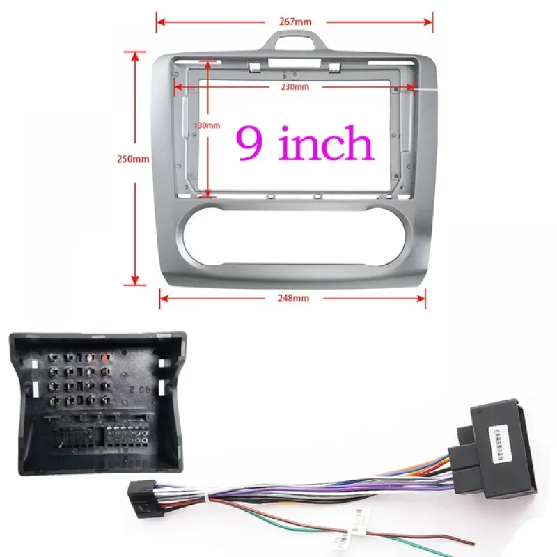 9inch 2din universal Car Radio Fascia Frame Fit for Ford Focus 2 S-Max 2004-2014 car Panel Dash Kit Trim Bezel Fascias frame